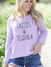 Load image into Gallery viewer, Tacos and Tequila Knit Crewneck Sweater