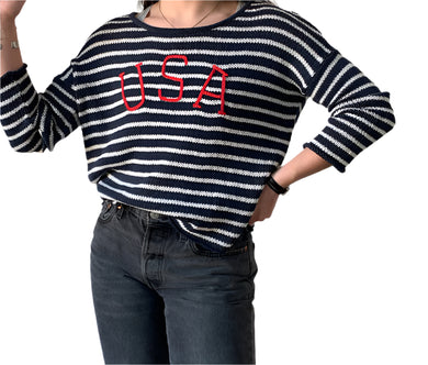 USA Striped Cotton Crew