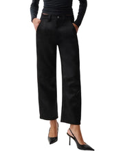 Load image into Gallery viewer, Beau Seamed Crescent Leg-Black Sateen