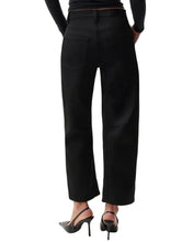 Load image into Gallery viewer, Beau Seamed Crescent Leg-Black Sateen
