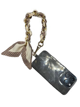 Load image into Gallery viewer, Phone Chain Scarf - Brown Houndstooth
