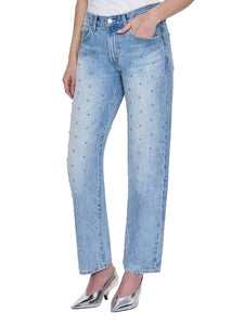 Lexi Mid Rise Bowed Straight Jean - Aries