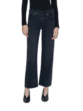 Lexi Mid Rise Bowed Straight Jean - Mercury