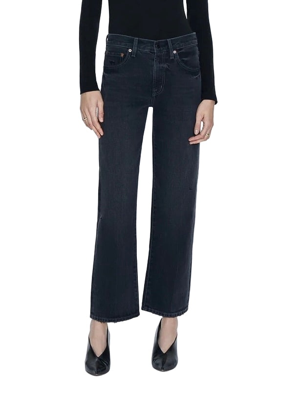 Lexi Mid Rise Bowed Straight Jean - Mercury