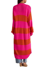 Load image into Gallery viewer, Bright Pink &amp; Orange Striped Duster