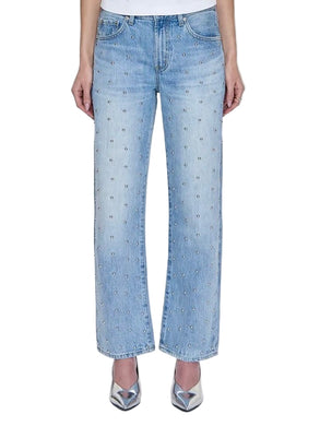 Lexi Mid Rise Bowed Straight Jean - Aries