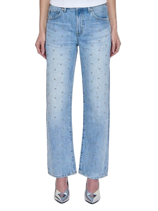 Lexi Mid Rise Bowed Straight Jean - Aries