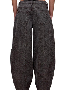 Sammie Brown Cheetah Seamed Barrel Jean