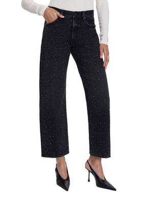 Lexi Mid Rise Bowed Straight Jean - Silver Screen