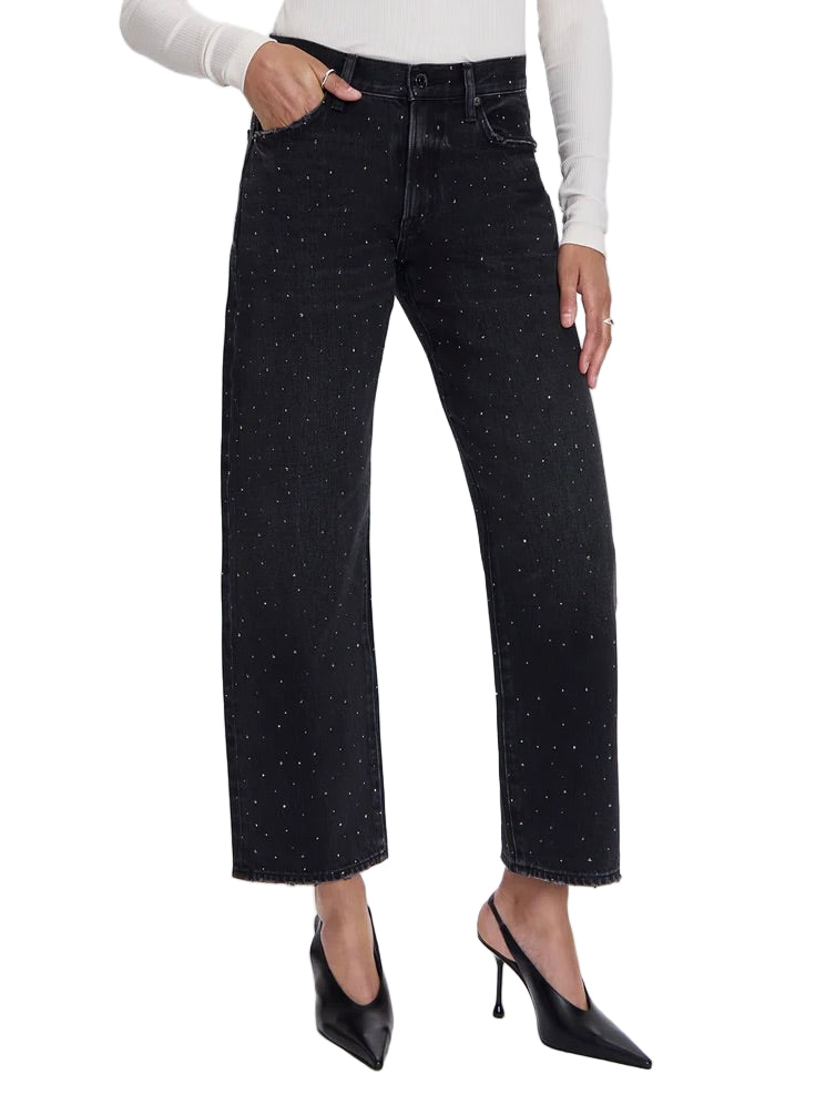 Lexi Mid Rise Bowed Straight Jean - Silver Screen