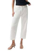 Load image into Gallery viewer, Kacey Mid Rise Cuff Jean - White
