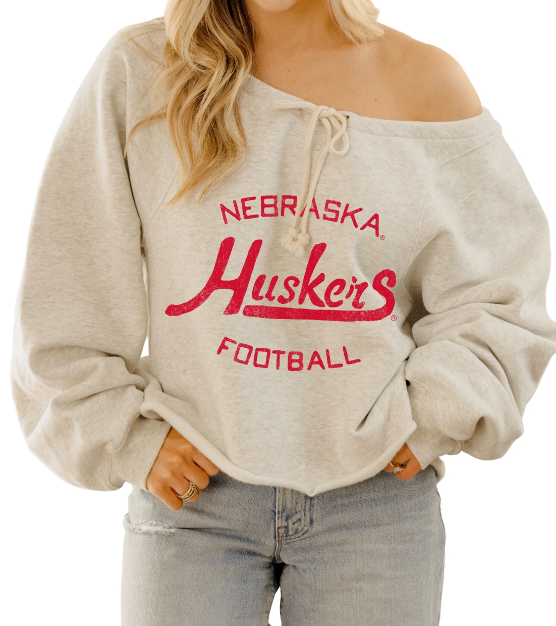 Husker Football Crop Sweatshirt