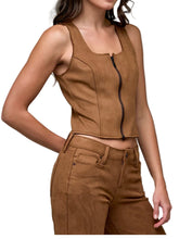 Load image into Gallery viewer, Bodycon Suede Vest