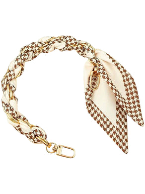 Phone Chain Scarf - Brown Houndstooth