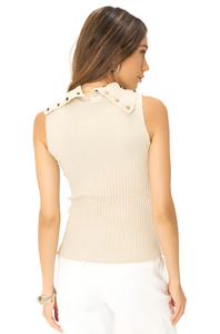 Out Here Snap Collar Sweater Rib Tank